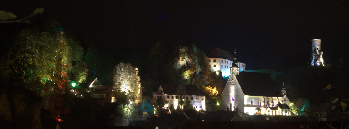 Stadtkern beleuchtet